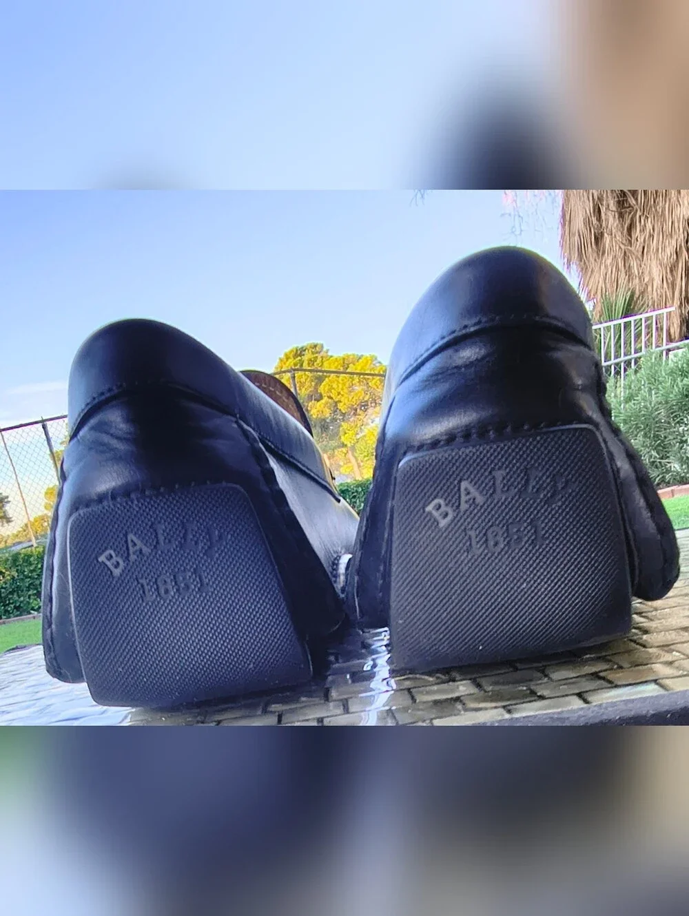 Bally black leather